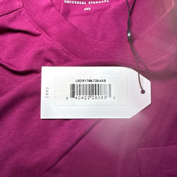 NWT Universal Standard Garcon Tee Dress Short Sleeve Magenta Basic Casual 4XS 0 - Picture 9 of 10